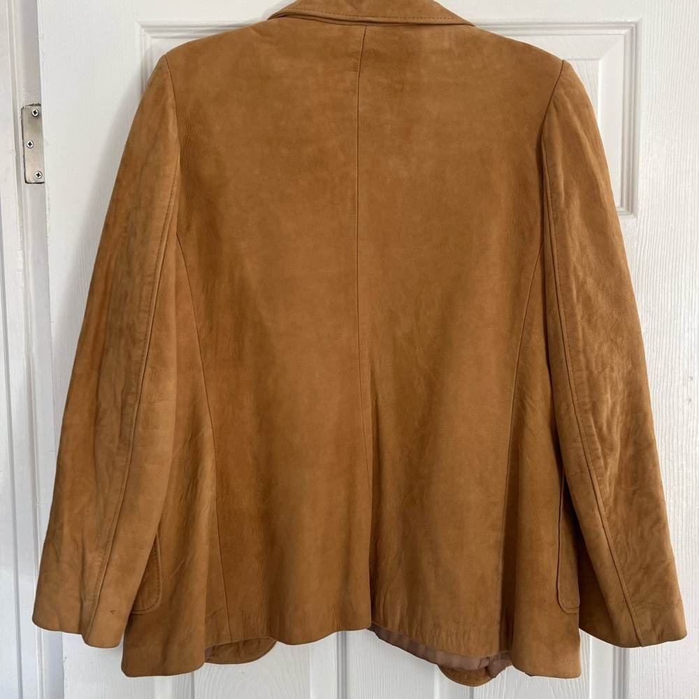Classic Tan Leather Blazer - Picture 4 of 6